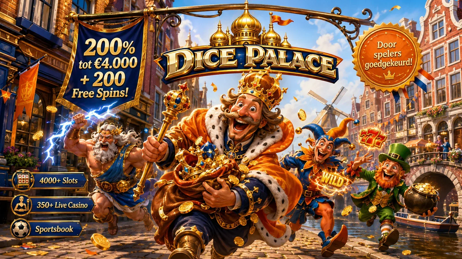 Dice Palace casino welkomstbonus 200% tot β¬4.000 plus 200 free spins